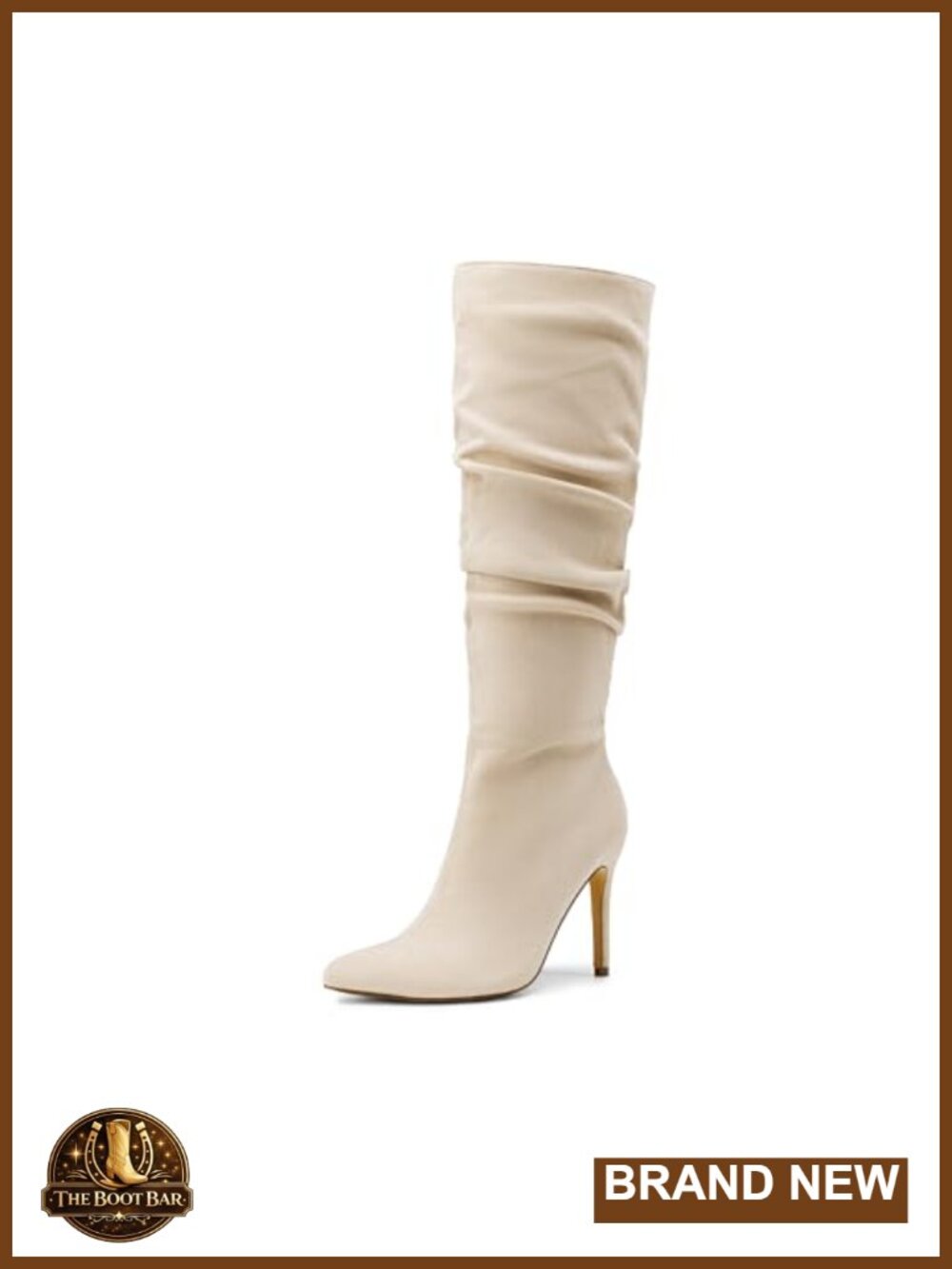 Women's Stiletto Knee High Slouch Boots Faux Suede Zip Closure Pointed Toe